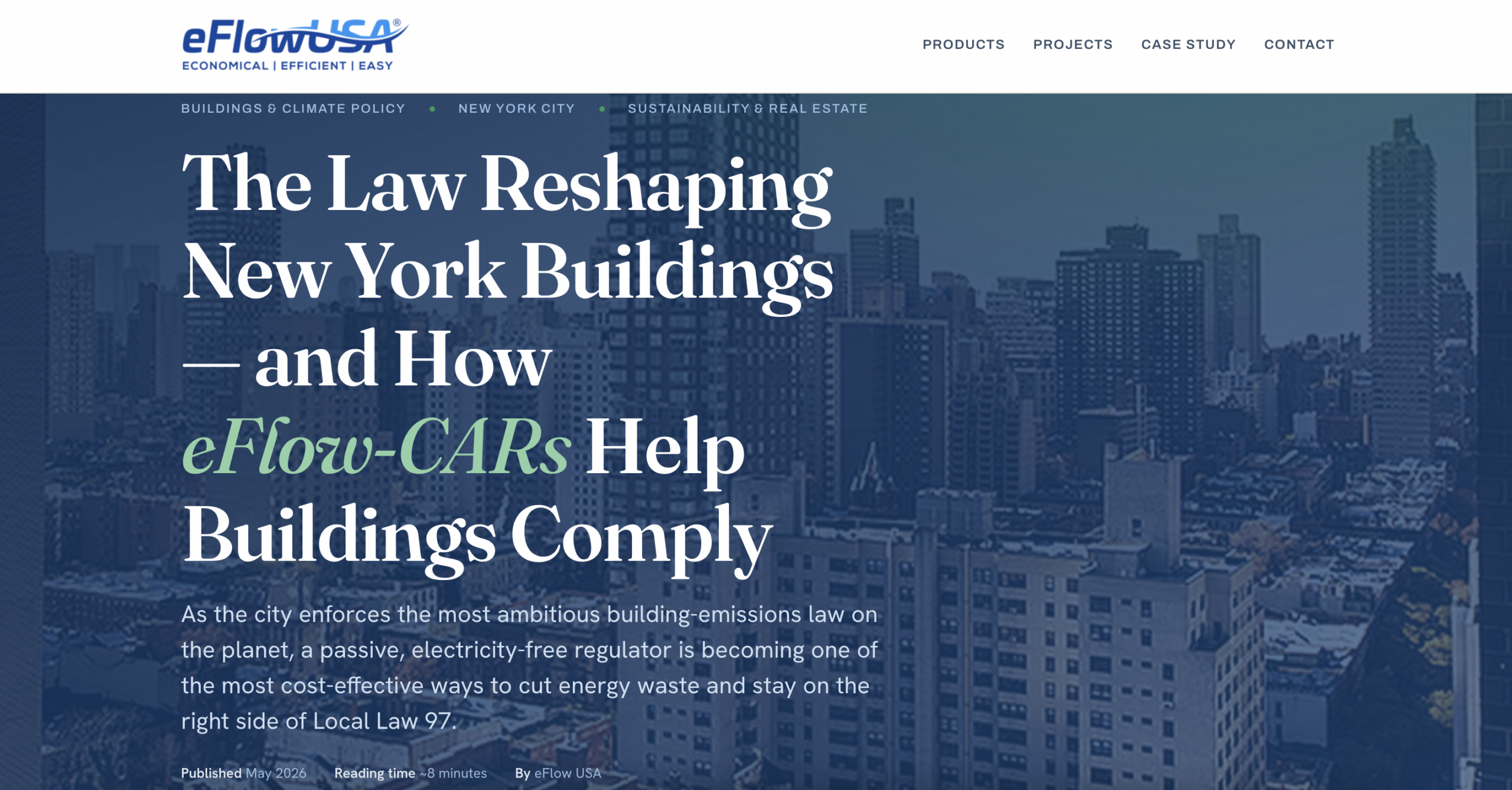 Case Study: How eFlow-CARs Help Buildings Comply with NYC's Local Law 97 | eFlow-CAR